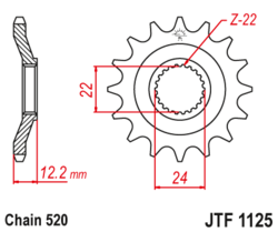 Zębatka przód 17Z JTF1125.17