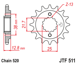Zębatka przód 16Z JTF511.16
