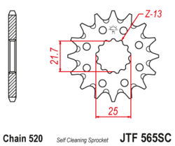 Zębatka przód 12Z JTF565.12SC