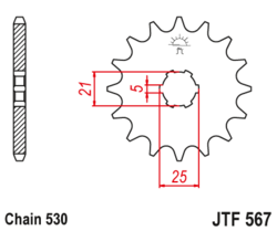 Zębatka przód 18Z JTF567.18