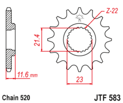 Zębatka przód 15Z JTF583.15