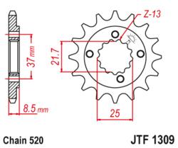 Zębatka przód 16Z JTF1309.16