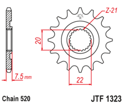 Zębatka przód 12Z JTF1323.12