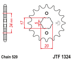 Zębatka przód 13Z JTF1324.13