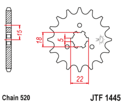 Zębatka przód 14Z JTF1445.14