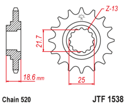 Zębatka przód 13Z JTF1538.13