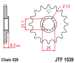 Zębatka przód 15Z JTF1539.15