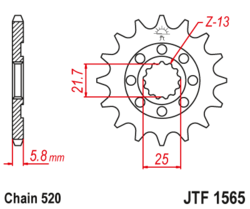 Zębatka przód 14Z JTF1565.14SC