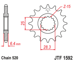 Zębatka przód 13Z JTF1592.13