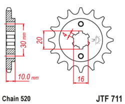Zębatka przód 12Z JTF711.12