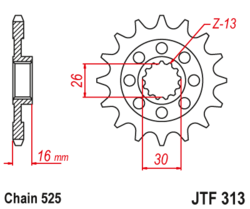 Zębatka przód 15Z JTF313.15