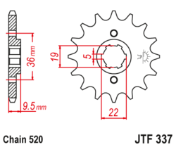 Zębatka przód 12Z JTF337.12