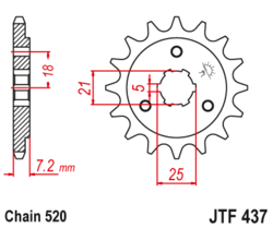 Zębatka przód 15Z JTF437.15