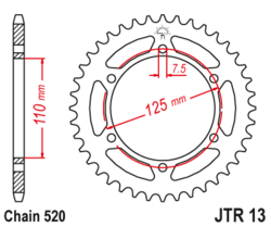 Zębatka tylna 38Z JTR13.38