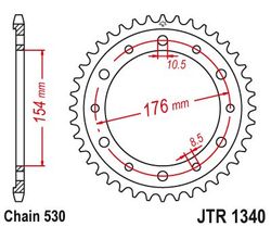 Zębatka tylna 45Z JTR1340.45