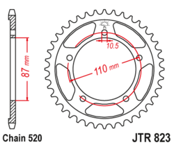 Zębatka tylna 45Z JTR823.45