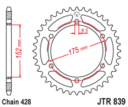 Zębatka tylna 52Z JTR839.52