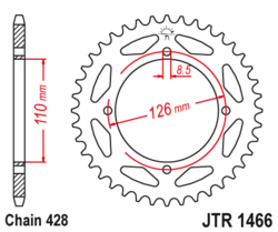 Zębatka tylna 46Z JTR1466.46