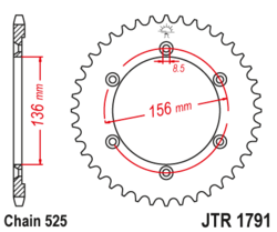 Zębatka tylna 46Z JTR1791.46