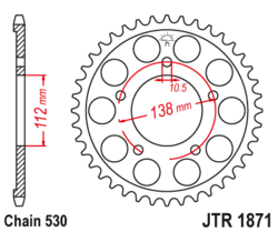 Zębatka tylna 48Z JTR1871.48 Yamaha YZF-R6 600 99-02