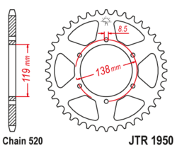 Zębatka tylna 50Z JTR1950.50