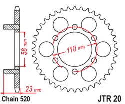 Zębatka tylna 40Z JTR20.40