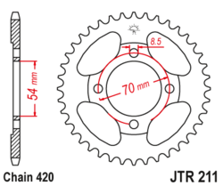 Zębatka tylna 40Z JTR211.40