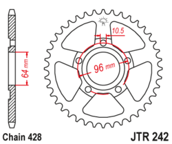 Zębatka tylna 50Z JTR242.50