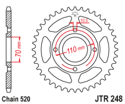 Zębatka tylna 45Z JTR248.45