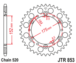 Zębatka tylna 45Z JTR853.45