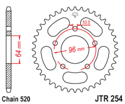 Zębatka tylna 45Z JTR254.45