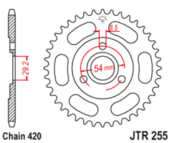 Zębatka tylna 39Z JTR255.39