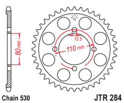 Zębatka tylna 43Z JTR284.43