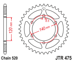Zębatka tylna 42Z JTR475.42