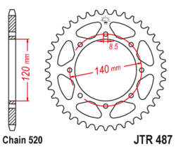 Zębatka tylna 47Z JTR487.47