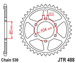 Zębatka tylna 43Z JTR488.43