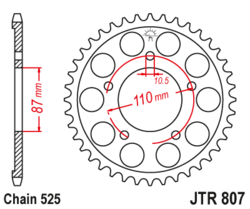 Zębatka tylna 42Z JTR807.42