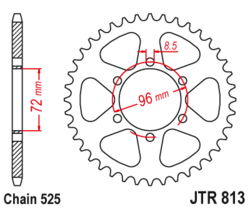Zębatka tylna 39Z JTR813.39