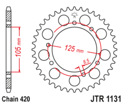 Zębatka tylna 62Z JTR1131.62