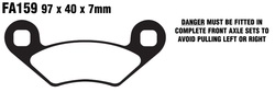 Klocki hamulcowe tył FA159R Polaris Outlaw 450 Sportsman 800 Predator 500