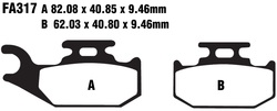 Klocki hamulcowe tył FA317R Suzuki LTA 500 F 02
