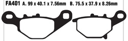 Klocki hamulcowe tył FA401R Suzuki RM 85 05-15