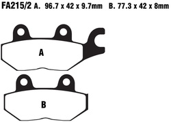 Klocki hamulcowe tył FA215/2HH Triumph Daytona 900 Sprint 900 Tiger 1050