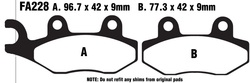 Klocki hamulcowe tył FA228HH Keeway Outlook 125 Peugeot Geopolis 400
