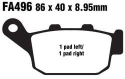 Klocki hamulcowe tył FA496HH Honda	CB 500 CBR 250 300 NC 750 SFV 650