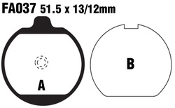 Klocki hamulcowe tył FA037 Kawasaki Z 650 76-77 Z 750 76-78