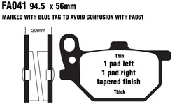Klocki hamulcowe tył FA041 Yamaha RD 250 74-79 RD 400 78-80