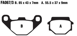 Klocki hamulcowe tył FA067/3 Kawasaki KLE 250 500 KLR 650 ZXR 250 ZR 400