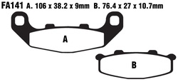 Klocki hamulcowe tył FA141 Kawasaki GPX 250 KR1 250 ZR 550 ZXR 250