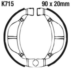 Szczęki hamulcowe tył K715G Kawasaki KX 60 83-04 KX 80 83-87